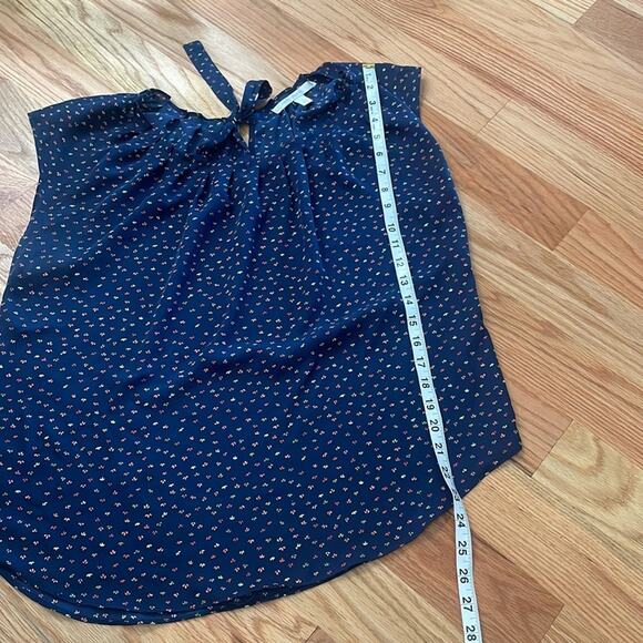 LC Lauren Conrad blouse cap sleeve with tie in back size large - Picture 4 of 7